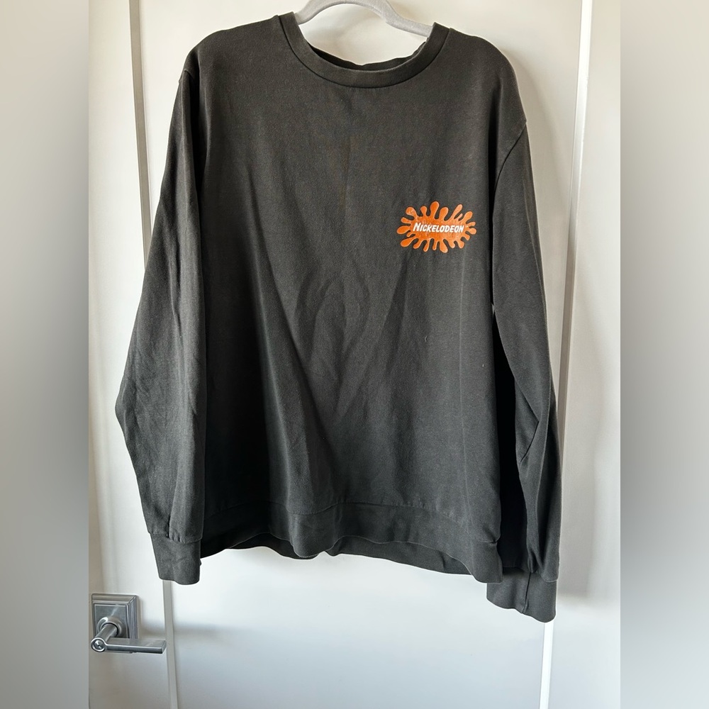 Men's 90's Nickelodeon Grey Long Sleeve Sweatshirt
